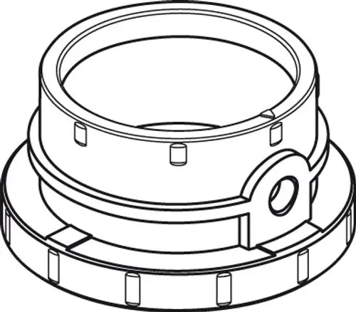 Gleitbuchse von Ideal Standard, rundes Bauteil mit mehreren Einkerbungen und einem seitlichen Befestigungsloch für eine präzise Montage.